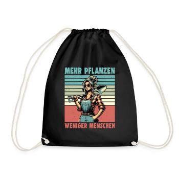 Garten Geschenk Gärtnerin Geburtstag Geschenk - Turnbeutel - Schwarz - Vorne