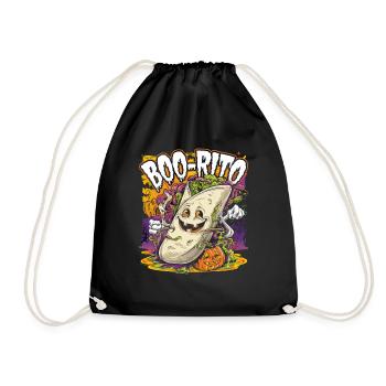 Boo-Rito Burrito d’Halloween Citrouille fantôme mignonne - Sac de sport léger - noir - Devant