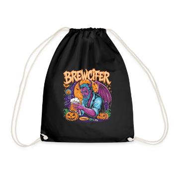 Brewcifer Devil Beer Lover Halloween - Turnbeutel - Schwarz - Vorne