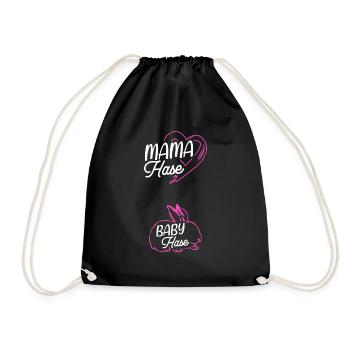 Maman Lapin Bébé Lapin Fête des Mères - Sac de sport léger - noir - Devant