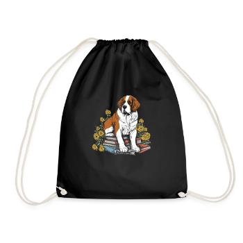 Lecteur de livre de fleurs de Saint-Bernard Cottage floral - Sac de sport léger - noir - Devant