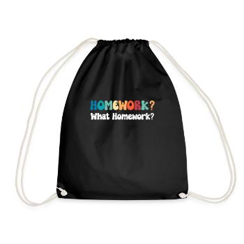 Homework? What homework? Graduation - Drawstring Bag - black - Front