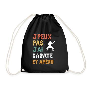 Ich kann nicht Karate und Vintage-Aperitif haben - Turnbeutel - Schwarz - Vorne