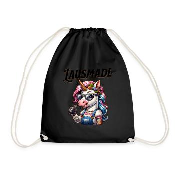 Tracht Damen Outfit Dirndl Ersatz Lausmadl - Drawstring Bag - black - Front