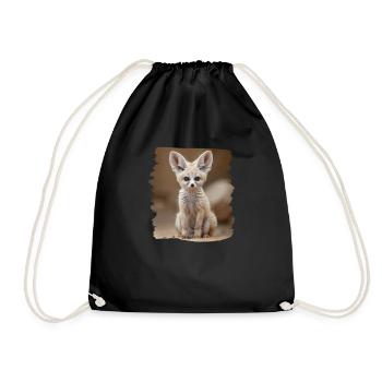 Fennec Fox Fenneks Fennek - Turnbeutel - Schwarz - Vorne