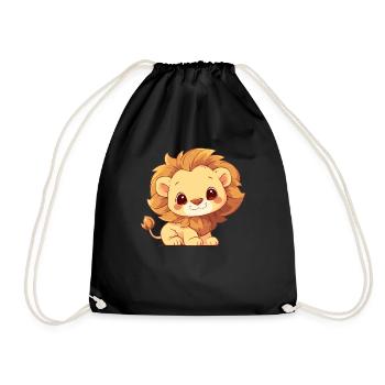 Lion Löwen Löwe - Turnbeutel - Schwarz - Vorne