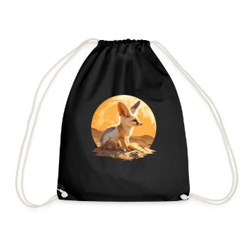 Fennec Fox Fenneks Fennek - Turnbeutel - Schwarz - Vorne