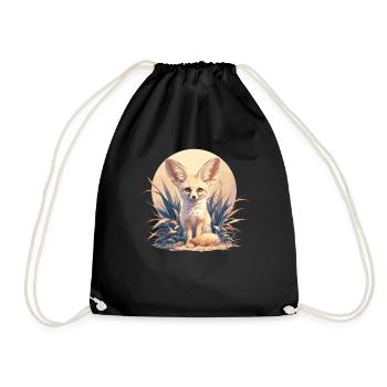 Fennec Fox Fenneks Fennek - Turnbeutel - Schwarz - Vorne