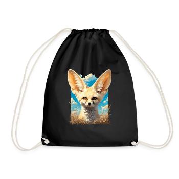 Fennec Fox Fenneks Fennek - Turnbeutel - Schwarz - Vorne