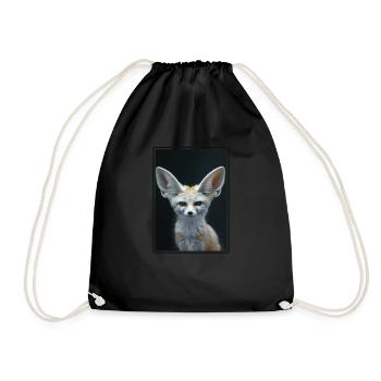 Fennec Fox Fenneks Fennek - Turnbeutel - Schwarz - Vorne