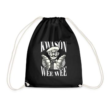Croissant oui oui funny french france française - Drawstring Bag - black - Front