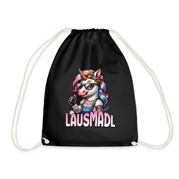 Tracht Damen Outfit Dirndl Ersatz Lausmadl - Drawstring Bag - black - Front
