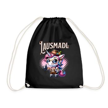 Tracht Damen Outfit Dirndl Ersatz Lausmadl - Drawstring Bag - black - Front