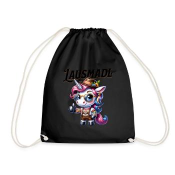 Tracht Damen Outfit Dirndl Ersatz Lausmadl - Drawstring Bag - black - Front