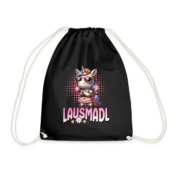 Tracht Damen Outfit Dirndl Ersatz Lausmadl - Drawstring Bag - black - Front
