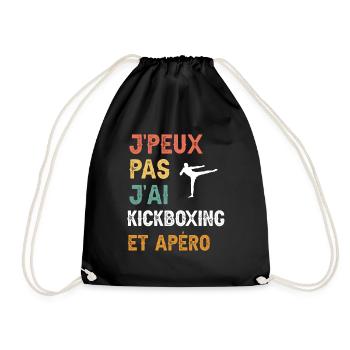 Ich kann nicht Kickboxen und Vintage-Aperitif haben - Turnbeutel - Schwarz - Vorne