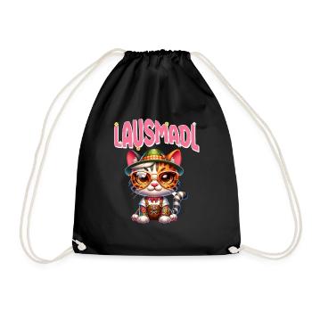 Tracht Damen Outfit Dirndl Ersatz Lausmadl - Drawstring Bag - black - Front
