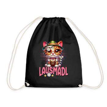 Tracht Damen Outfit Dirndl Ersatz Lausmadl - Drawstring Bag - black - Front