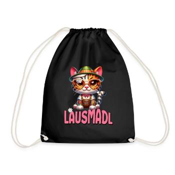 Tracht Damen Outfit Dirndl Ersatz Lausmadl - Drawstring Bag - black - Front