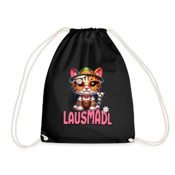 Tracht Damen Outfit Dirndl Ersatz Lausmadl - Drawstring Bag - black - Front