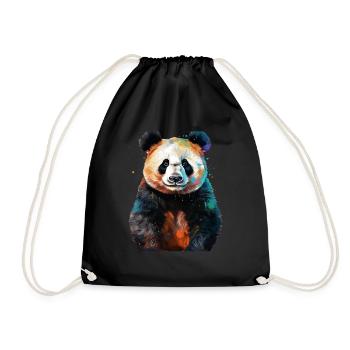 PANDA - Drawstring Bag - black - Front