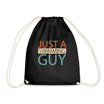 Schwimmen Schwimmer Just A Swimming Guy - Turnbeutel - Schwarz - Vorne