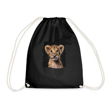 Lion Löwen Löwe - Turnbeutel - Schwarz - Vorne