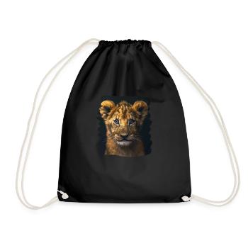 Lion Löwen Löwe - Turnbeutel - Schwarz - Vorne