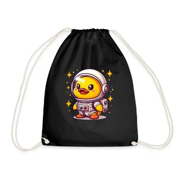Astronaut Duck, Yellow Rubber Duck & Rubber Duck - Drawstring Bag - black - Front
