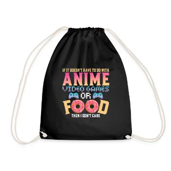 Anime, Jeux vidéo ou food, Manga, Otaku, Japonais - Sac de sport léger - noir - Devant