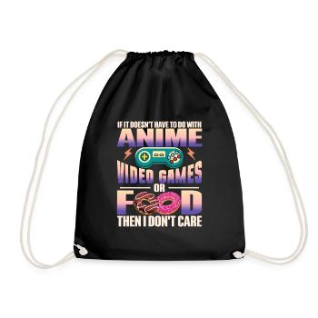 Anime, Jeux vidéo ou food, Manga, Otaku, Japonais - Sac de sport léger - noir - Devant