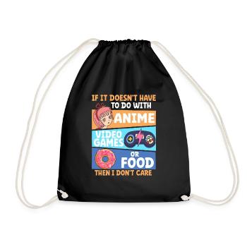 Anime, Jeux vidéo ou food, Manga, Otaku, Japonais - Sac de sport léger - noir - Devant