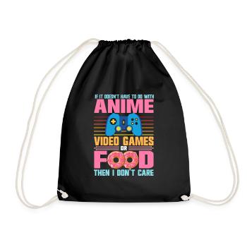 Anime, Jeux vidéo ou food, Manga, Otaku, Japonais - Sac de sport léger - noir - Devant