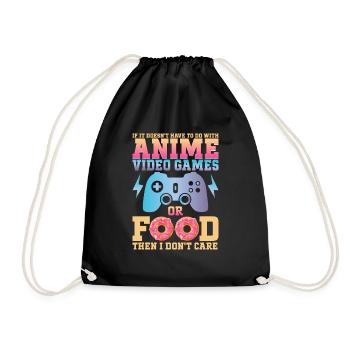 Anime, Jeux vidéo ou food, Manga, Otaku, Japonais - Sac de sport léger - noir - Devant