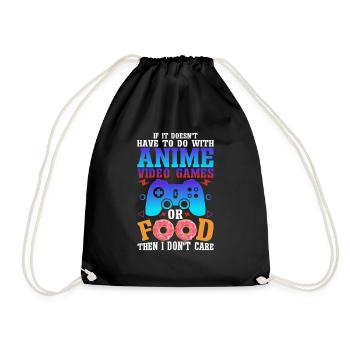 Anime, Jeux vidéo ou food, Manga, Otaku, Japonais - Sac de sport léger - noir - Devant