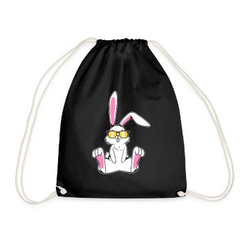 Lapin Cool Avec Lunettes De Soleil Lapin Amour - Sac de sport léger - noir - Devant