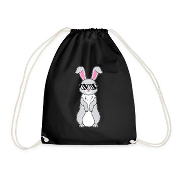 Lapin avec des lunettes de soleil Lapin Bunny Lover G - Sac de sport léger - noir - Devant