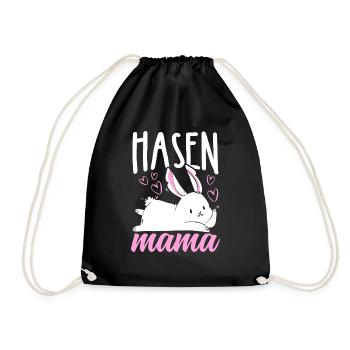 Mom Bunny Mother's Day Gift Easter Bunny Mom - Drawstring Bag - black - Front