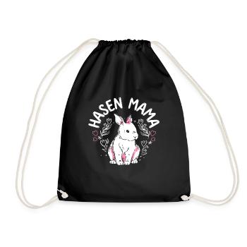 Mom Bunny Mother's Day Gift Easter Bunny Mom - Drawstring Bag - black - Front