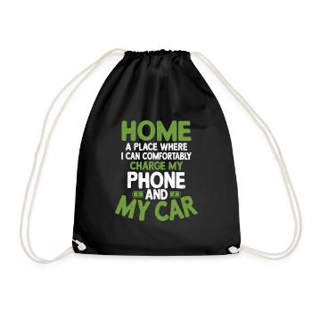 Home Je peux recharger mon téléphone et ma voiture Conducteur de véhicule électrique - Sac de sport léger - noir - Devant
