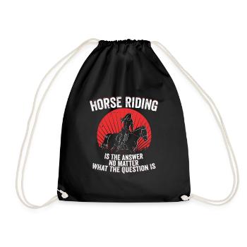 L’équitation est la réponse Riding Girl Horseback - Sac de sport léger - noir - Devant