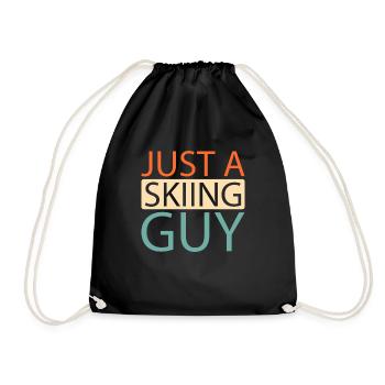 Skiing Après Ski Just A Skiing Guy - Drawstring Bag - black - Front