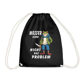 FROG KNIVES ARE NOT THE PROBLEM - Drawstring Bag - black - Front
