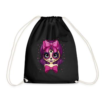 Fairy Creepy Muertos Day Of Dead Halloween - Drawstring Bag - black - Front