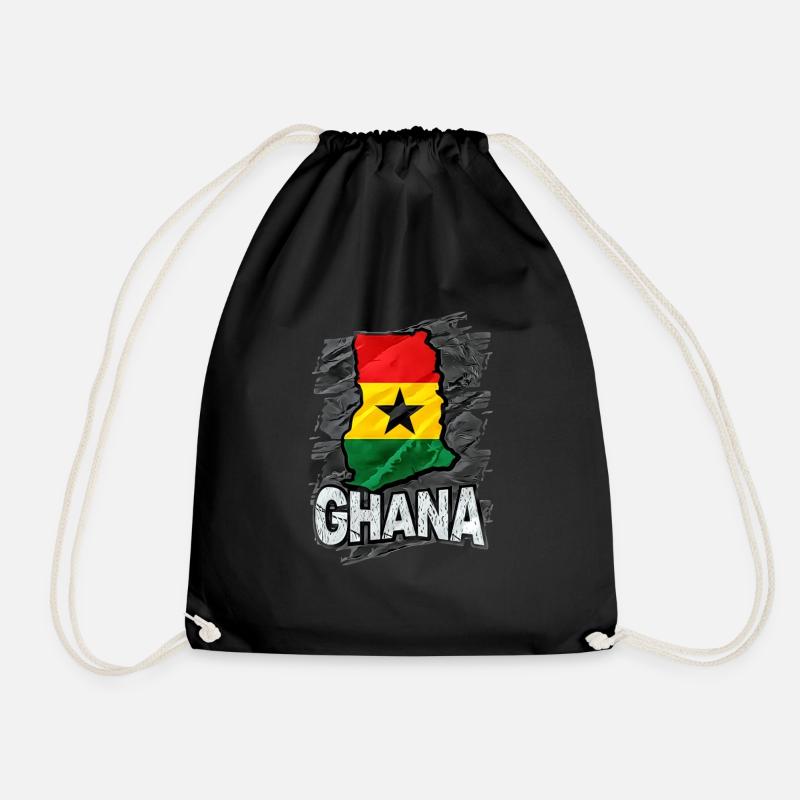 Ghana - Drawstring Bag - black