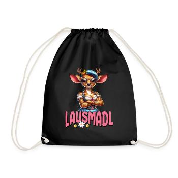 Tracht Damen Outfit Dirndl Ersatz Lausmadl - Drawstring Bag - black - Front