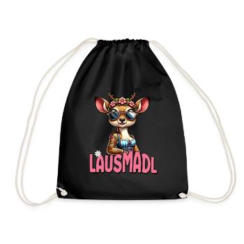 Tracht Damen Outfit Dirndl Ersatz Lausmadl - Drawstring Bag - black - Front