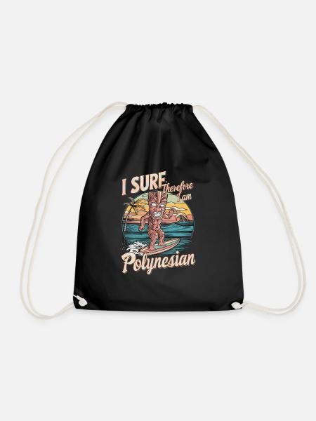 Inspirierend Ich surfe, also bin ich Polynesier - Turnbeutel - Schwarz