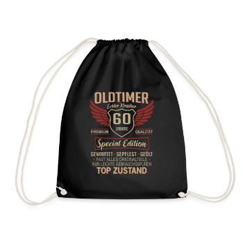 60. Geburtstag 60 Jahre Einzigartiger Oldtimer 60 - Turnbeutel - Schwarz - Vorne