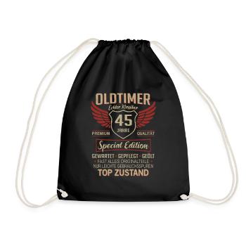 45th Birthday 45 Years Unique Classic Car - Drawstring Bag - black - Front